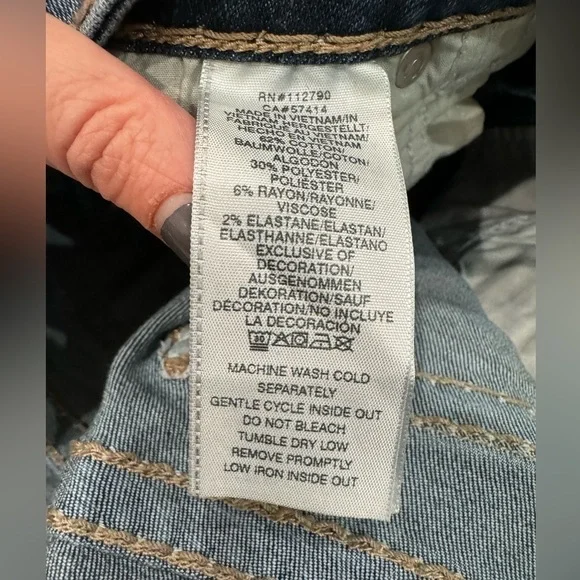 True Religion Skinny low rise flap pockets Jeans size 27 - Picture 7 of 12